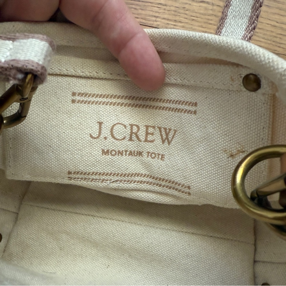 J.Crew mini montauk canvas cream tote crossbody - Picture 5 of 8
